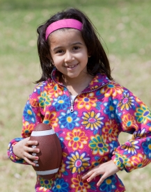 Elementary Girl Student Playing Football