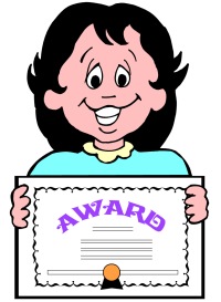 Girl Student With Award Certificate