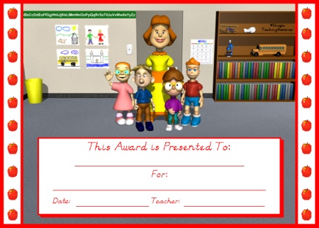 Student Achievement Award Certificate Apple Theme