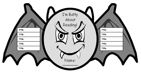 Halloween Bat Reading Sticker and Incentive Chart Templates and Worksheets