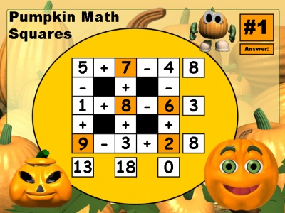 Halloween Math Powerpoint Lesson Plans Fun Addition and Subtractions Puzzle Games