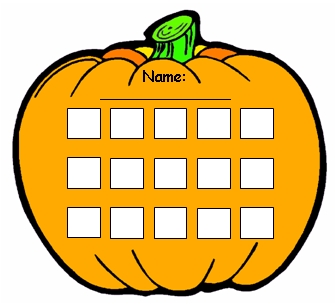 Fun Pumpkin Halloween Sticker Chart Templates for Elementary School Students