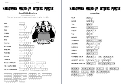 Halloween Mixed Up Letters Puzzle