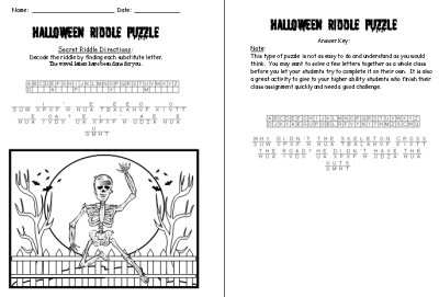 Halloween Riddle Puzzle