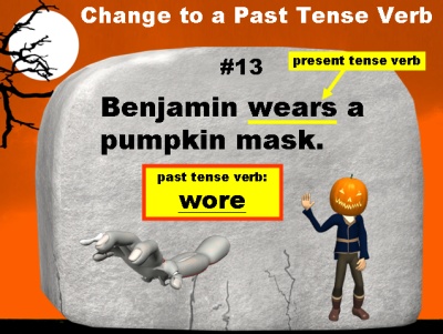 Halloween Theme Powerpoint Presentation and Lesson Plans for Verbs and Parts of Speech