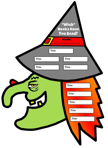 Halloween Witch Reading Sticker Chart Template For Elementary Students