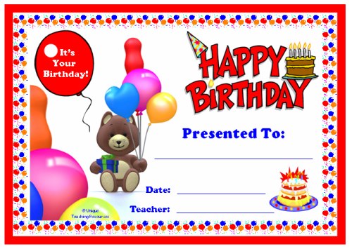 Certificate For Birthday