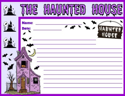 Haunted House Decorations on Haunted House Halloween Printable Worksheets