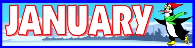 January Penguin Calendar Set Banner For Classroom Pocket Charts