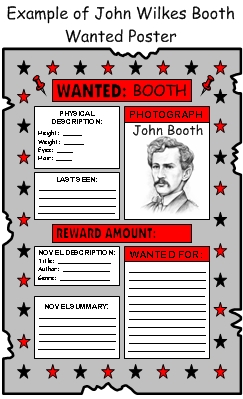John Wilkes Booth and President Abraham Lincoln Wanted Poster Biography Projects