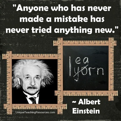 Albert Einstein Quotes About Learning - Anyone who has never made a mistake has never tried anything new.