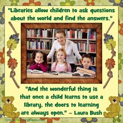 Quotes About the Library - Libraries allow children to ask questions about the world and find the answers. Laura Bush