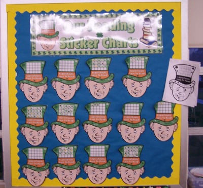 St. Patrick's Day Leprechaun Reading Sticker Charts