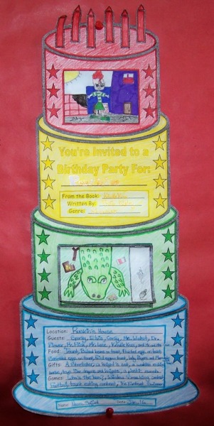 Elementary Students Main Character Birthday Cake Party Book Report Projects Example