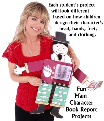 Character body book report projects: templates, printable 