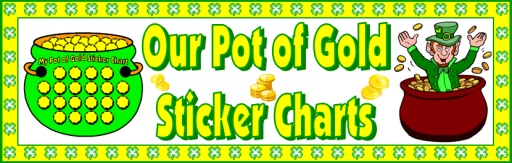 Pot of Gold St. Patrick's Day Bulletin Board Display Sticker Chart Set