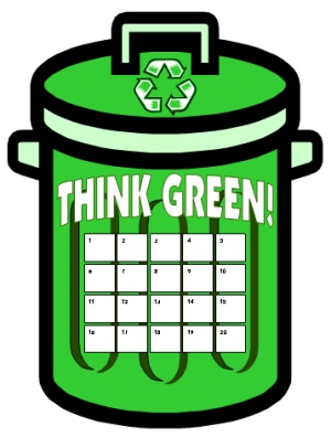 Think Green Recycling Sticker Chart Templates