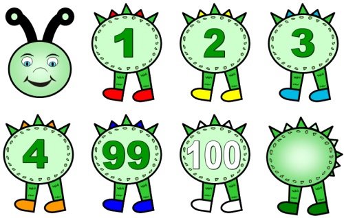 Math Numberline Caterpillar for Elementary School Classrooms