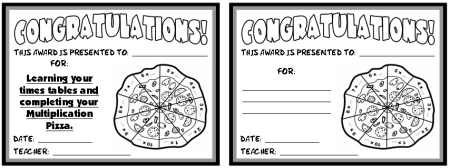 Awards and Certificates for Math Teachers Multiplication Example