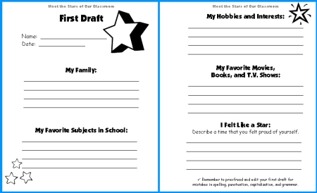 Star Writing Template from www.uniqueteachingresources.com