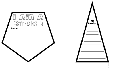 star writing template with lines