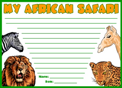 My African Safari Printable Worksheets