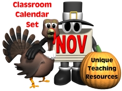 November Classroom Calendar For Elementary School Teachers