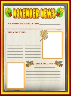 Fall Newspaper November Writing Prompts Printable Worksheet