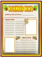 November Fall Newspaper Creative Writing Templates and Lesson Plans
