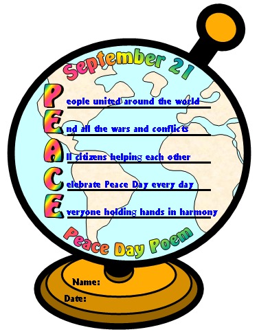 Peace Day Poem Lesson Plans for Elementary School Teachers