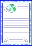 Peace Day Printable Worksheets for Language Arts