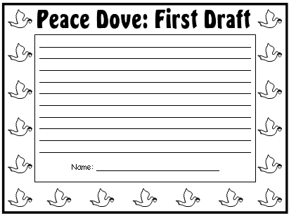 World Peace First Draft Creative Writing Printable Worksheet