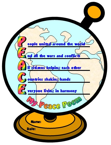 Peace Poem Teaching Resources for Elementary School Students