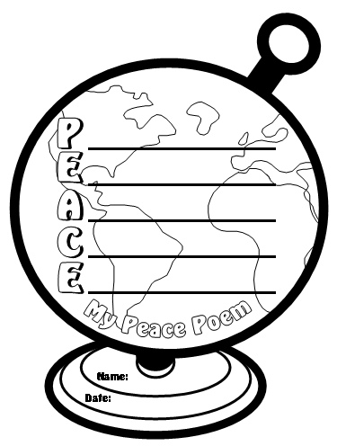 earth template worksheets poem peace acrostic activities poetry poems printable globe lesson plans writing grade templates kids creative worksheet classroom