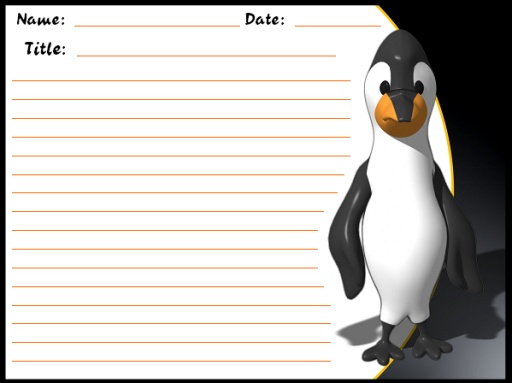 Penguin Creative Writing Printable Worksheets for Winter and Christmas
