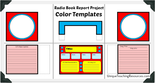 Examples of templates for fun reading book report projects.