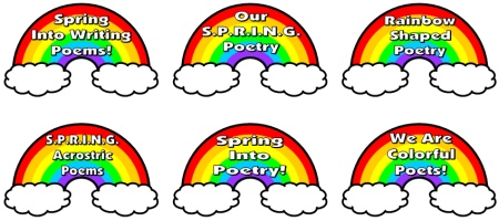 Spring Rainbow Bulletin Board Display for Acrostic Poems