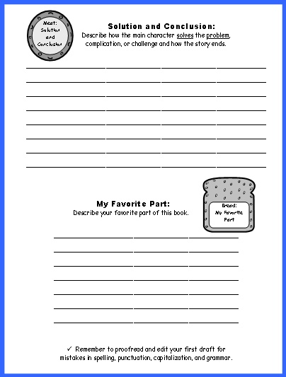 Sandwich Chart Graphic Organizer