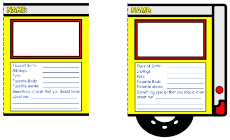 School Bus Templates for Students Creative Writing Back To School Activity