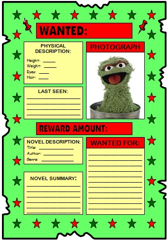 Sesame Street Lesson Plans and Activities Oscar the Grouch Wanted Poster