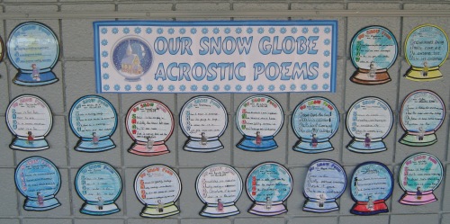 Snow and Winter Classroom Bulletin Board Display Ideas and Examples of Student Poems