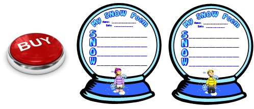 Snow and Winter Acrostic Poem Snow Globe Poetry Templates