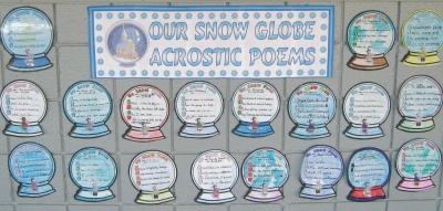 Snow Globe Acrostic Poem Poetry Bulletin Board Display