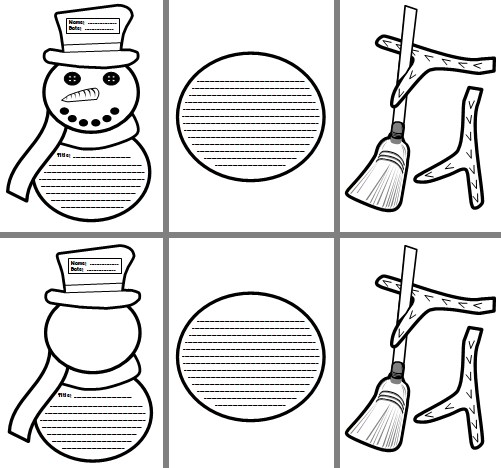 Snowman Creative Story Writing Projects, Templates, and Worksheets for Elementary School Students