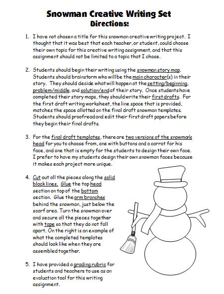Snowman Project Assembly Directions Worksheets For Elementary Teachers