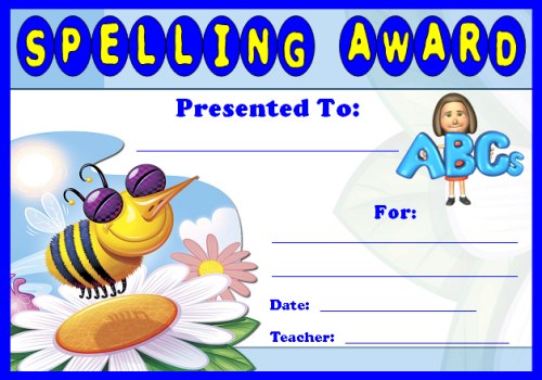 Spelling Award Certificate