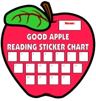 Apple Shaped Reading Incentive and Sticker Charts