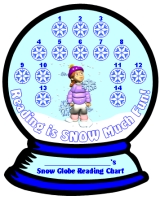 Snow Globe Shaped Reading Incentive and Sticker Charts