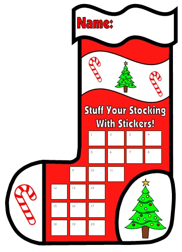 Christmas Stocking Sticker Chart