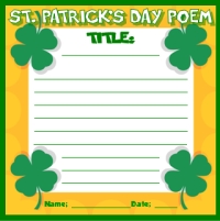 St. Patrick's Day Poem Printable Worksheet